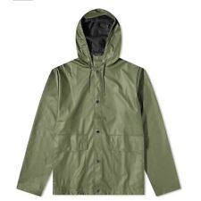 NWT Rains Short Hooded Raincoat Sz L - Evergreen (Unisex)