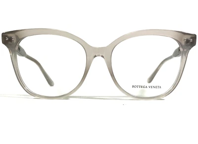 Bottega Veneta BV0121O 008 Eyeglasses Frames Clear Grey Round Full Rim 52-17-140