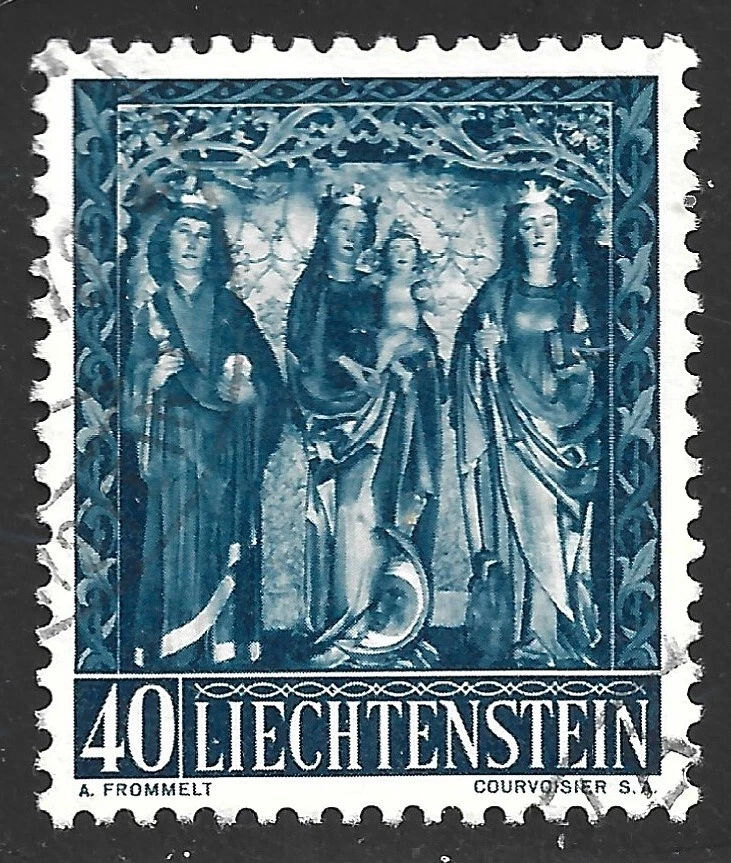 Liechtenstein, Scott #318, 40rp Madonna and Saints, Used - Image 1 of 1