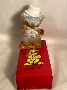 Mosser Glas der Geiger Clown Figur Willy weiß/honig neu geöffnete Verpackung 3,75" T - Bild 1 von 10