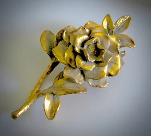 ASHLAND TABLETOP HOME DECOR ELEGANT FLOWER DISPLAY GOLD LEAF AND PATINA FINISH - Picture 1 of 6
