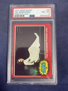Star Wars Topps 1977 Red Imprisoned Princess Leia PSA 8 Card #89 - Picture 1 of 5