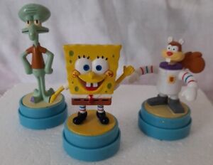 SpongeBob SquarePants Stamper Vintage Figures Bundle X 3 2001 Nickelodeon Rare.