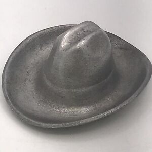 Scarce Old Thick Heavy Cast Aluminum Western Cowboy Hat Ashtray~Very Rare