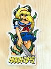 Vintage Hook Ups Tentacles Beautiful Sweet School Girl Sword Skateboard Sticker