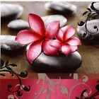♫ Serviettes en papier Orchidée fleur galet zen. Paper napkins Orchid pebble ♫