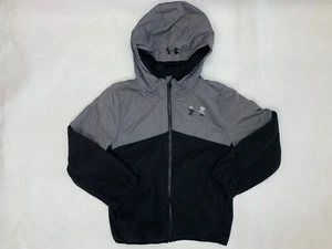 Under Armour Youth Boys Full Zip Jacket Hoodie Size 6 XS Gray Black - Picture 1 of 2