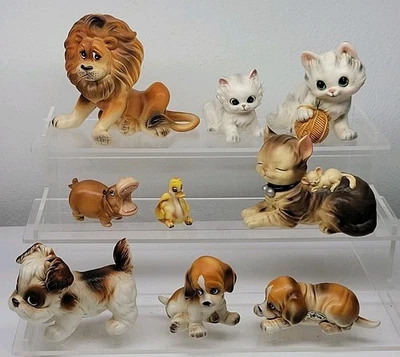 Lote De Colección 9 Josefs Originales Cerámica Animales Gatos Perros León Salvaje y Adorable!  Foto 1 de 4