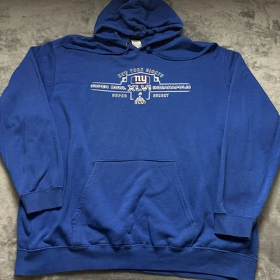 Sudadera con Capucha De Colección New York Giants Para Hombres 2XL Azul Fútbol NFL Super Bowl XLVI Algodón Foto 1 de 4
