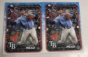 Lote de 2 tarjetas de novato Curtis Mead variación navideña - Imagen 1 de 1