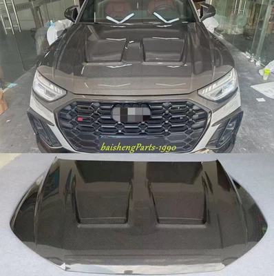 For Audi Q5 SQ5 2018-2025 Real Carbon Fiber car Front Hood Vented Bonnet Cover - Image 1 of 4