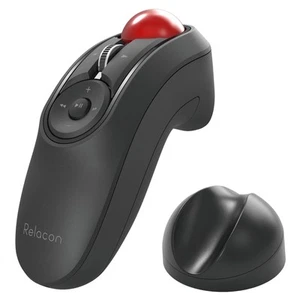 Elecom Bluetooth Trackball Mouse Black Red 10 Buttons DPI Changeable Comfort - Picture 1 of 10