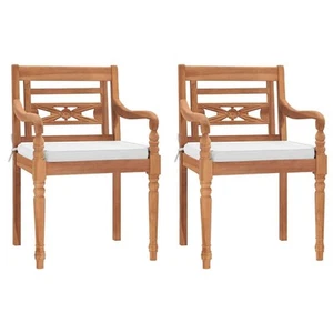 Batavia Chairs Patio Garden Lounge Chair with Cushions Solid Wood Teak vidaXL - Picture 1 of 57