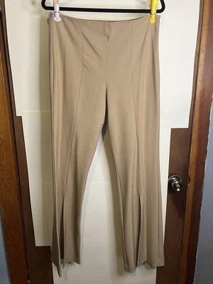 Pantalón dinámico Trina Turk para mujer talla 8 con abertura delantera en camel nuevo con etiquetas Foto 1 de 4