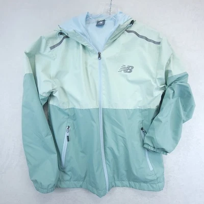 Chaqueta New Balance Hombres M Azul Aqua Impermeable Abrigo de Lluvia Rompevientos *Defecto* Foto 1 de 4
