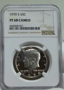 1970 S Proof Kennedy Silver Half NGC PF68 Cameo - Picture 1 of 2