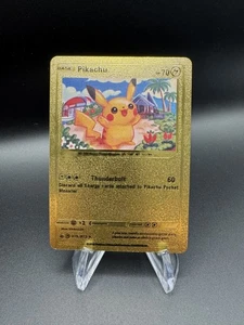 Pikachu Thunderbolt Gold Foil Card - Picture 1 of 2