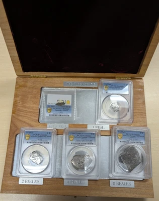 Naufragio Flota Española 1715 Medio Plata, 1,2,4, 8 Reales PCGS con Caja y Certificado de Autenticidad (J202) Foto 1 de 4