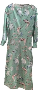 Zara Kleid Lang -  Pastellgrün Gr. xs Sternzeichen Print 👯🐂🦀🐏🦁🌬️⚖️🦂🏹🏺🐟 - Bild 1 von 4