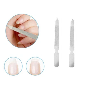 2Pcs/Set Metal Stainless Steel Nails File Double Sided Manicure Pedicure Tools - Picture 1 of 11