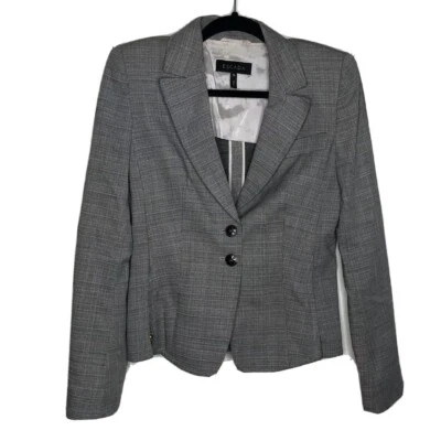 Blazer Escada Shadow Bola Talla 36 4US Gris Ajuste Estructurado Detalle Cremallera Lana Seda Foto 1 de 4