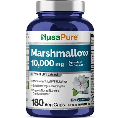 Extracto de raíz de malvavisco NusaPure 50:1 10.000 mg 180 cápsulas veganas Foto 1 de 4