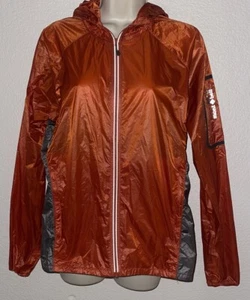 Montbell Jacket Windbreaker Jacket Orange Gray Ex Light Wind Parka Zip Front S - Picture 1 of 8