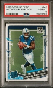 RC 2023 Panini Donruss Optic ANTHONY RICHARDSON Base SP PSA 10 #247 Colts Rookie - Picture 1 of 2