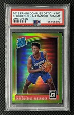2018-19 Donruss Optic Shai Gilgeous-Alexander Lime Green Rookie RC /149 PSA 10