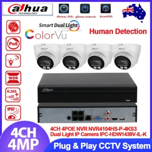 Dahua 12MP 4CH 4POE 4MP Dual Light Camera System Kit Full Color IR POE IP Camera - Picture 1 of 23