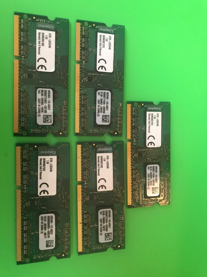 Kingston 20GB (5x4GB) PC3-12800 DDR3-1600 SODIMM Laptop Memory KTD-L3CS/4G - Image 1 of 1