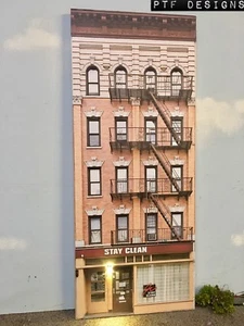 S Scale Scratch Built "APARTMENT #5" LED Building Front Flat - 1:64 - Picture 1 of 7