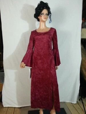 Maxi Vestido McCalls Años 80 De Colección con ETIQUETA Imitación Terciopelo Bayas Rojo Ángel Slv Medieval Boho 8 Foto 1 de 4