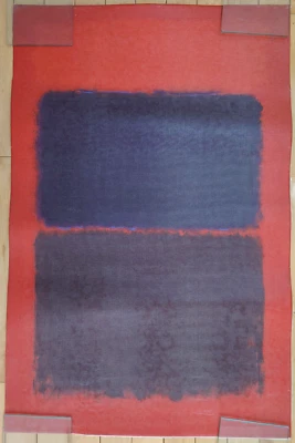 Impresión artística en lienzo Mark Rothko "rojo claro sobre negro" 44,5 x 29 (dañado) Foto 1 de 3
