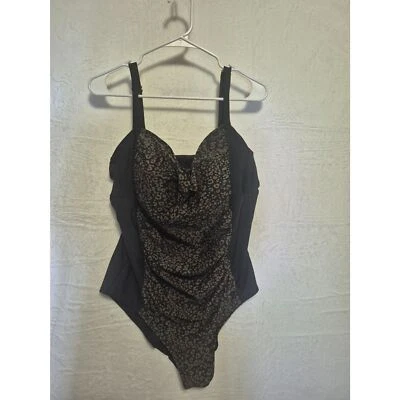 Ava Viv Bathing Swim Suit Beach Resort Vacation Mob Wife Leopard Print Sz 20W  - Image 1 of 4