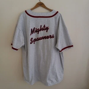 VINTAGE Badger Sport Mighty Spawners baseball Jersey Trout Fish Minor League 2XL - Picture 1 of 6
