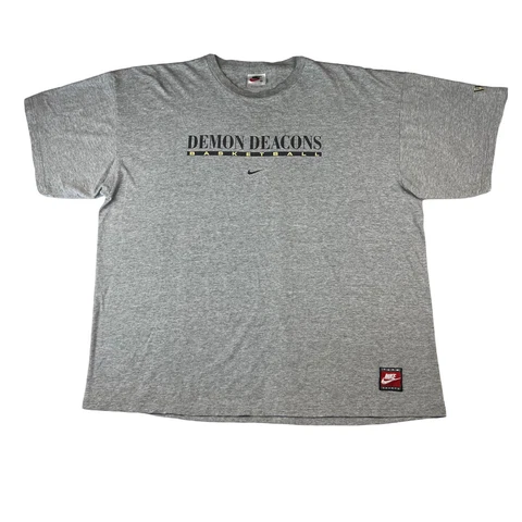 Wake Forest Demon Deacons Nike T Shirt Mens XXL Basketball Gray USA Vintage Rare Cover