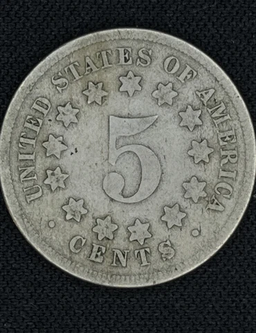 1868 Shield Nickel 5C - Old US Type Coin Nicer Detail - G-VG Cover