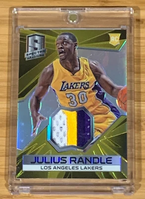 2014-15 Panini Spectra Julius Randle Lakers Swatch Gold Prizm RC /10 #S-JR - Image 1 of 3