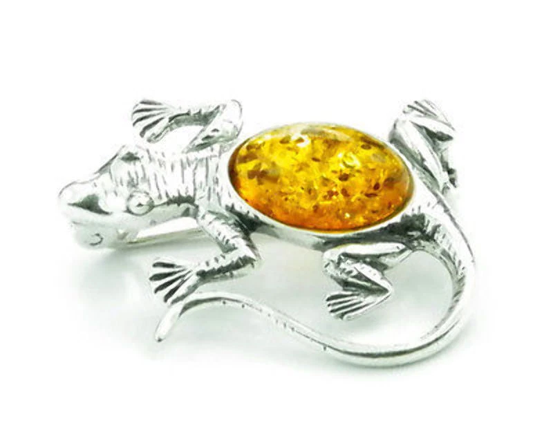 925纯银琥珀珠宝 - 胸针 EBC0078 — 第 1/1 张图片