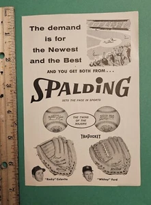 1960 Baseball Guide Page - Spaulding Advertisement Whitey Ford - 5x7 Original Ad - Picture 1 of 2