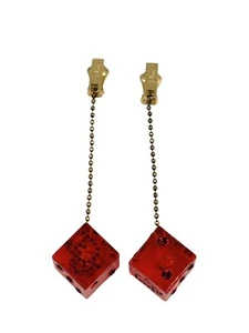 Orecchini vintage Christian Dior dadi oro e resina rossa di Galliano, anni 2000 - Foto 1 di 7