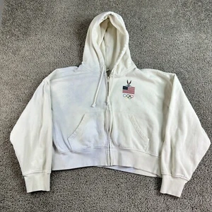 Looney Tunes x Olympics Hoodie Girls XXL 2XL White Bugs Bunny Full Zip Kids - Picture 1 of 13