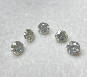 Natural Diamond Lot Salt Pepper Diamond Round Brilliantcut 2.3MM (tiny) 5 Pcs - Picture 1 of 15