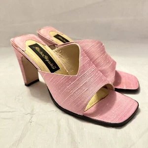 Moda Spana Rivta Pink Indian Silk Heel Sandals Sz 7 Barbie - Picture 1 of 8