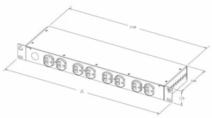 Amphenol Network Solutions 02328-05 23" AC Panel Power Strip 120V 8 Outlets - Photo 1/3