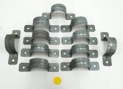 MADISON GALVANIZED STEEL TWO HOLE CONDUIT &PIPE STRAPS 1 1/4" ***LOT OF 11*** - Image 1 of 4