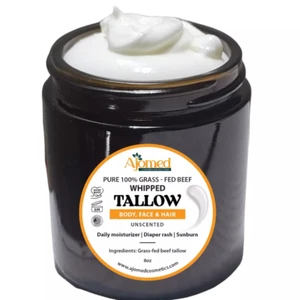 Whipped Tallow Skin Cream GRASS FED + Plain, No Additives, Tallow Face Cream 8oz - Picture 1 of 4
