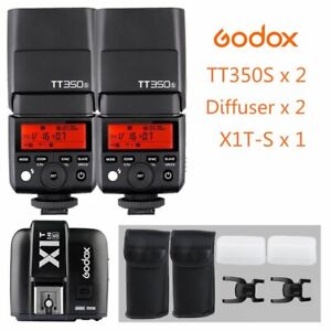 2Pcs Godox Mini TT350S TTL Flash Speedlite & X1T-S Trigger For Sony Studio Photo