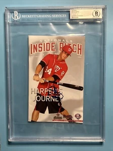 2010 Bryce Harper Autographed Nationals Program, BAS Encapsulated, Signed Blue - Picture 1 of 4